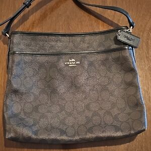Coach Brown/Black Signature Shoulder Bag